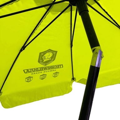 7' Yellow/Lime Flame Resistant Vinyl Umbrella